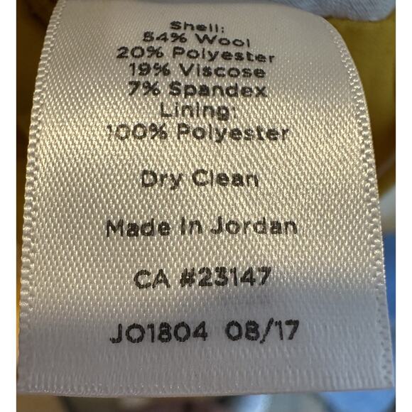 Talbots Chatham Pants Women’s 4 Mustard Yellow Wool Blend Ankle Career - Picture 7 of 7